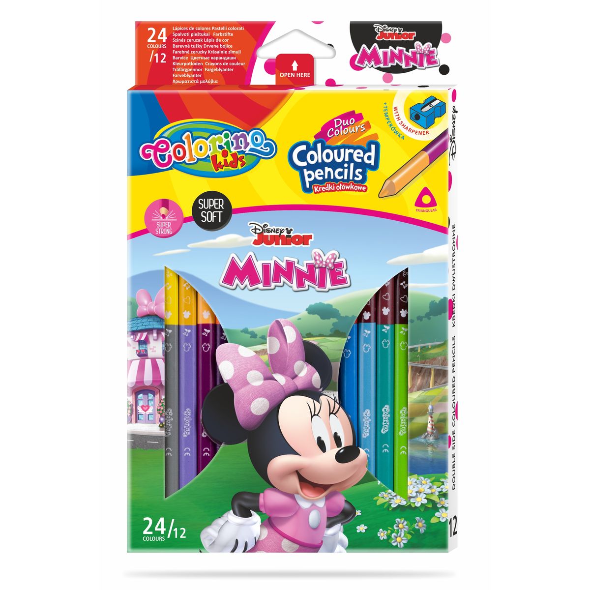 Kredki ołówkowe Patio Disney Minnie dwukolorowe 12 szt 24 kol. (90621PTR)