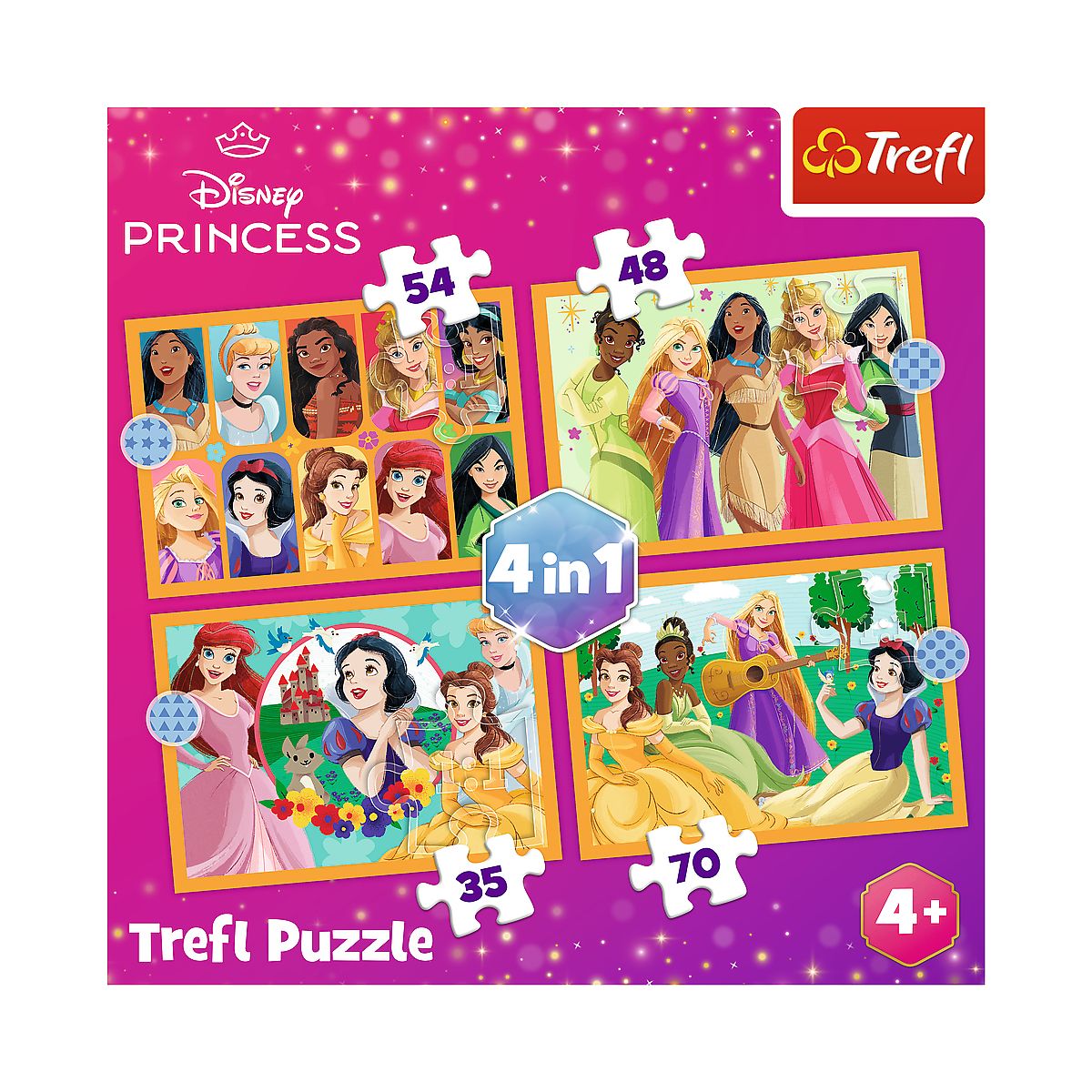 Puzzle Trefl Disney Princess Bajkowe historie 4w1 el. (34651)