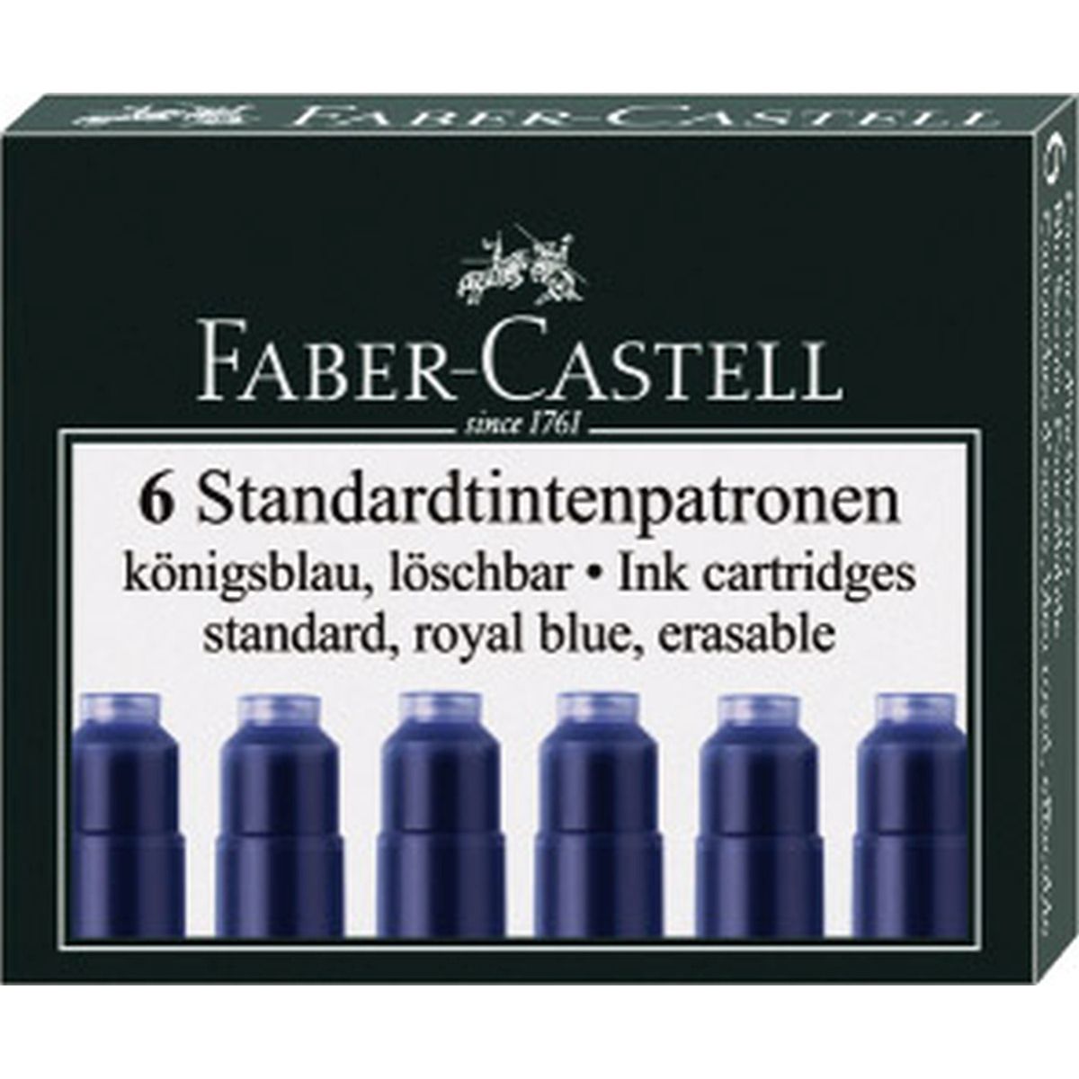 Naboje krótkie Faber Castell niebieski ciemny (185506)