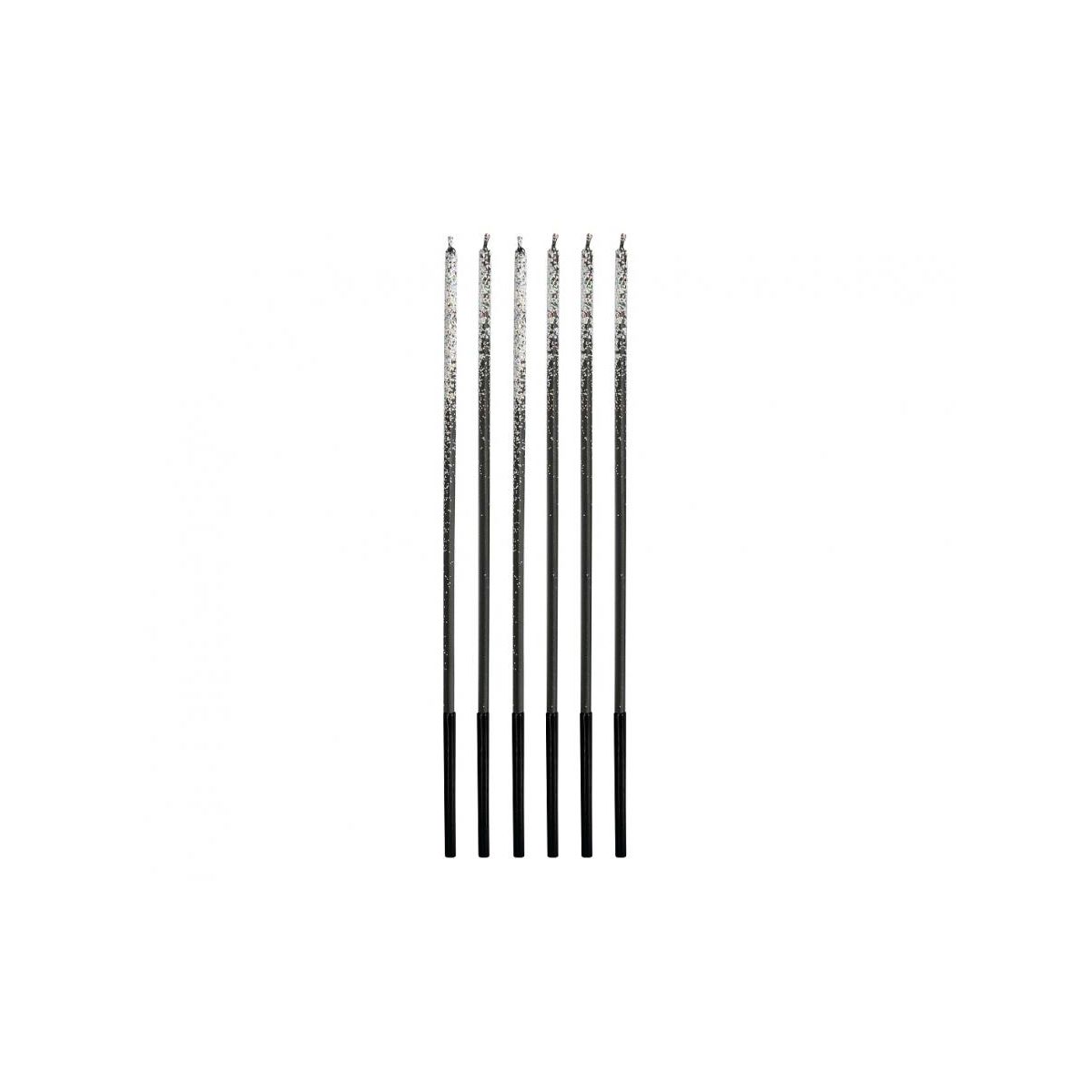 Świeczka urodzinowa Godan Ombre, kolorowy brokat, 3x3x170mm, 6 szt. (7C-SOKB)