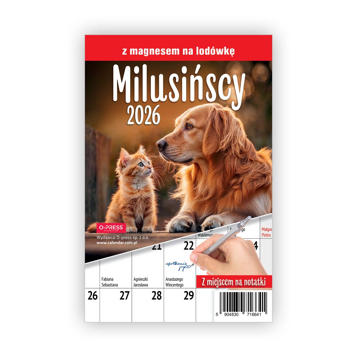 Kalendarz ścienny (401000) k:2915-377 na lodówkę z magnesem 137mm x 210mm Press (MILUSIŃSCY)