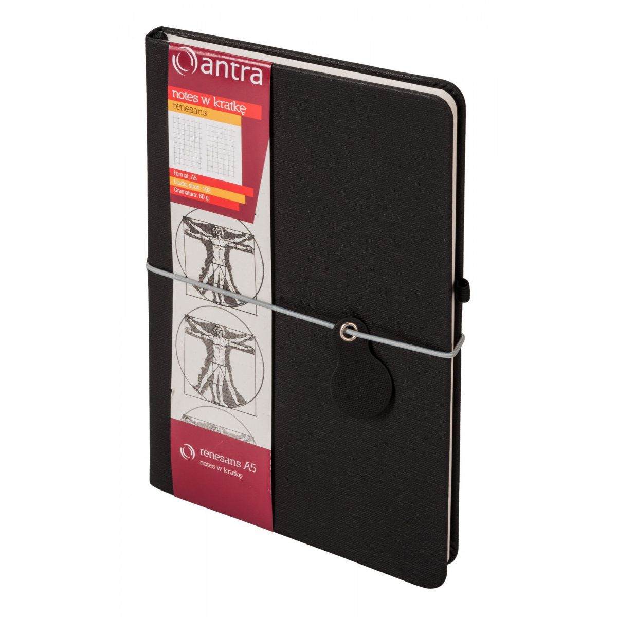 Notes Antra RENESANS CZARNY A5 96k. krata