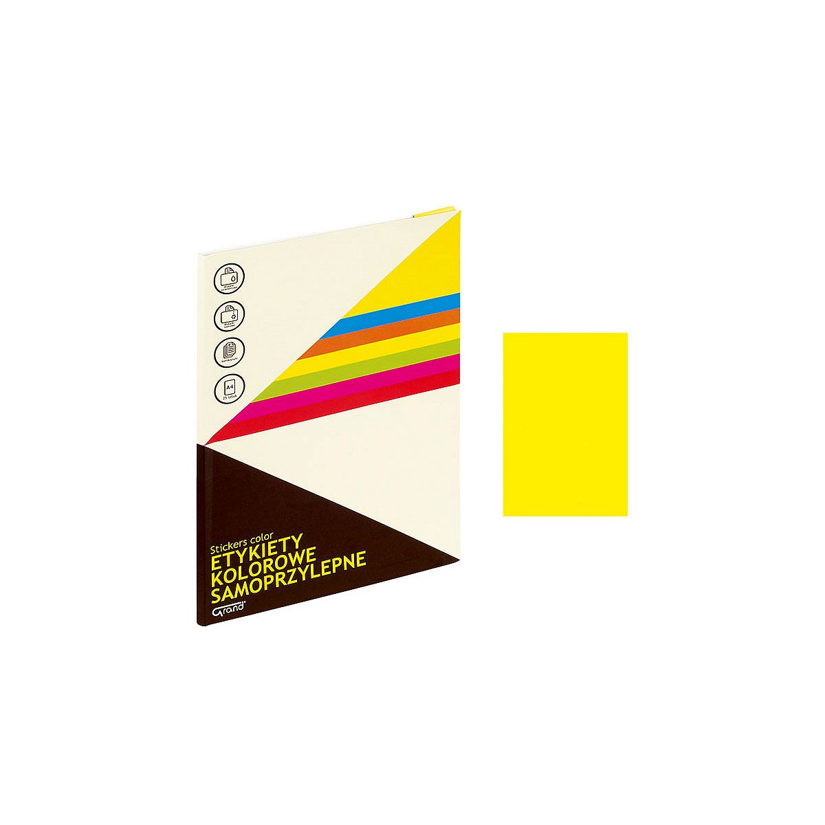Etykieta samoprzylepna A4 żółty Grand (150-1065)