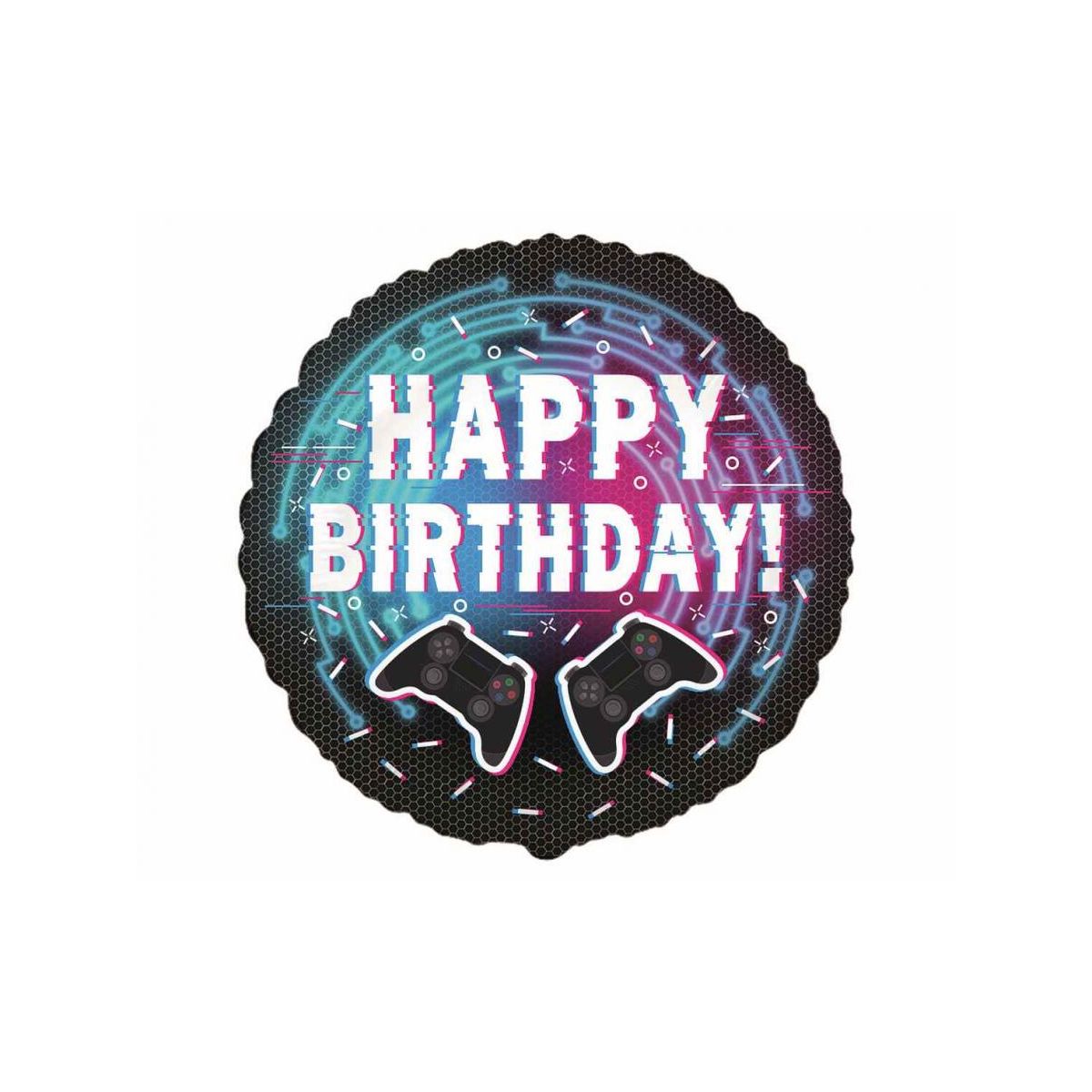 Balon foliowy Happy Birthday - Kontroler (Gamepad) 18cal Godan (B401623)