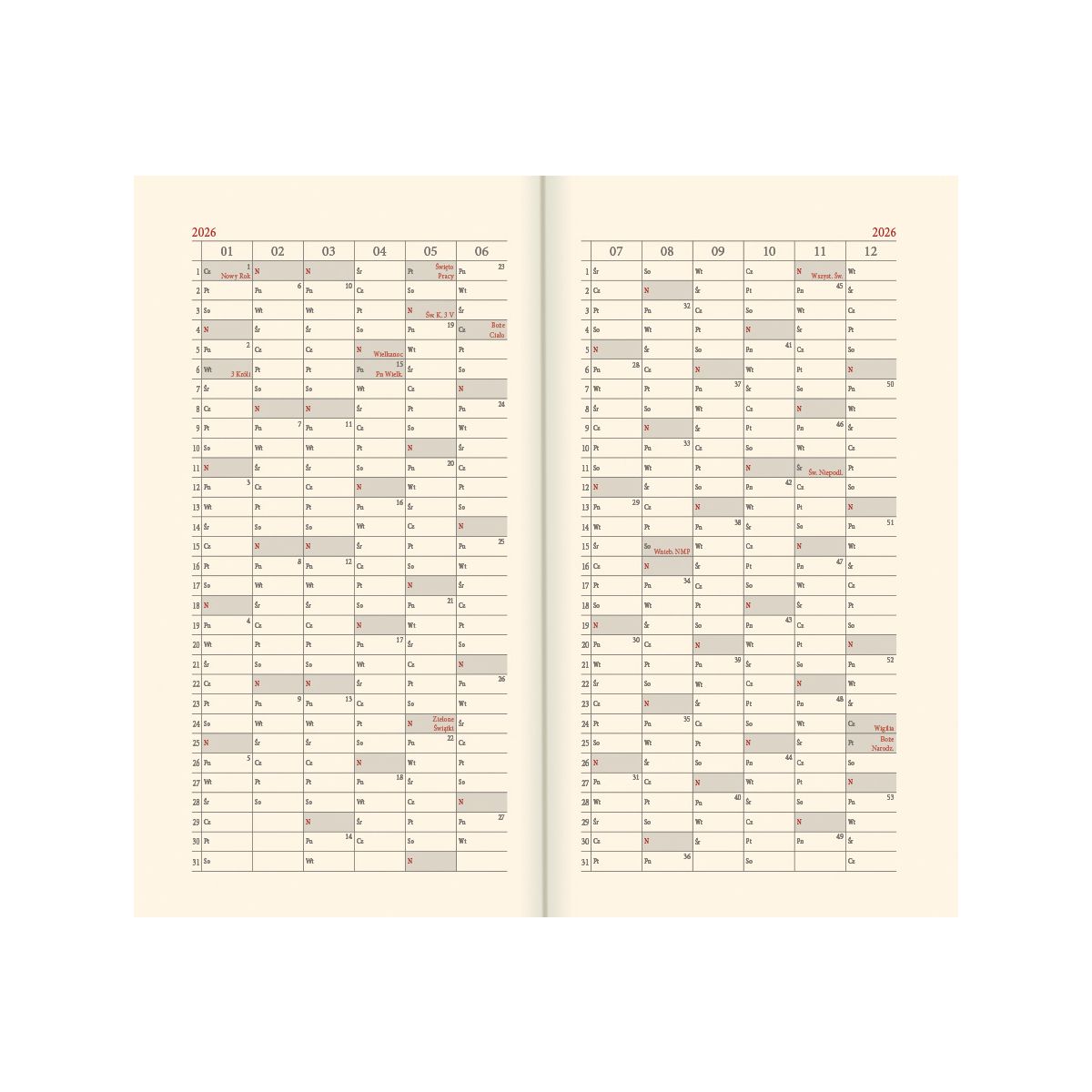 Kalendarz książkowy (terminarz) mix vivella kieszonkowy A6 Lucrum (11T)