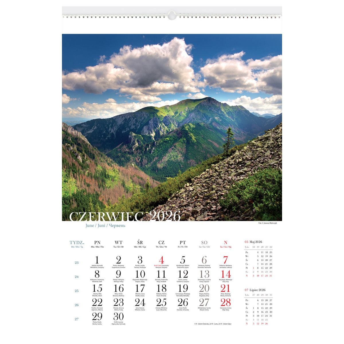 Kalendarz ścienny (401000) k:2915-377 PEJZAŻE POLSKIE 13-planszowe 320mm x 470mm Lucrum (RW01)