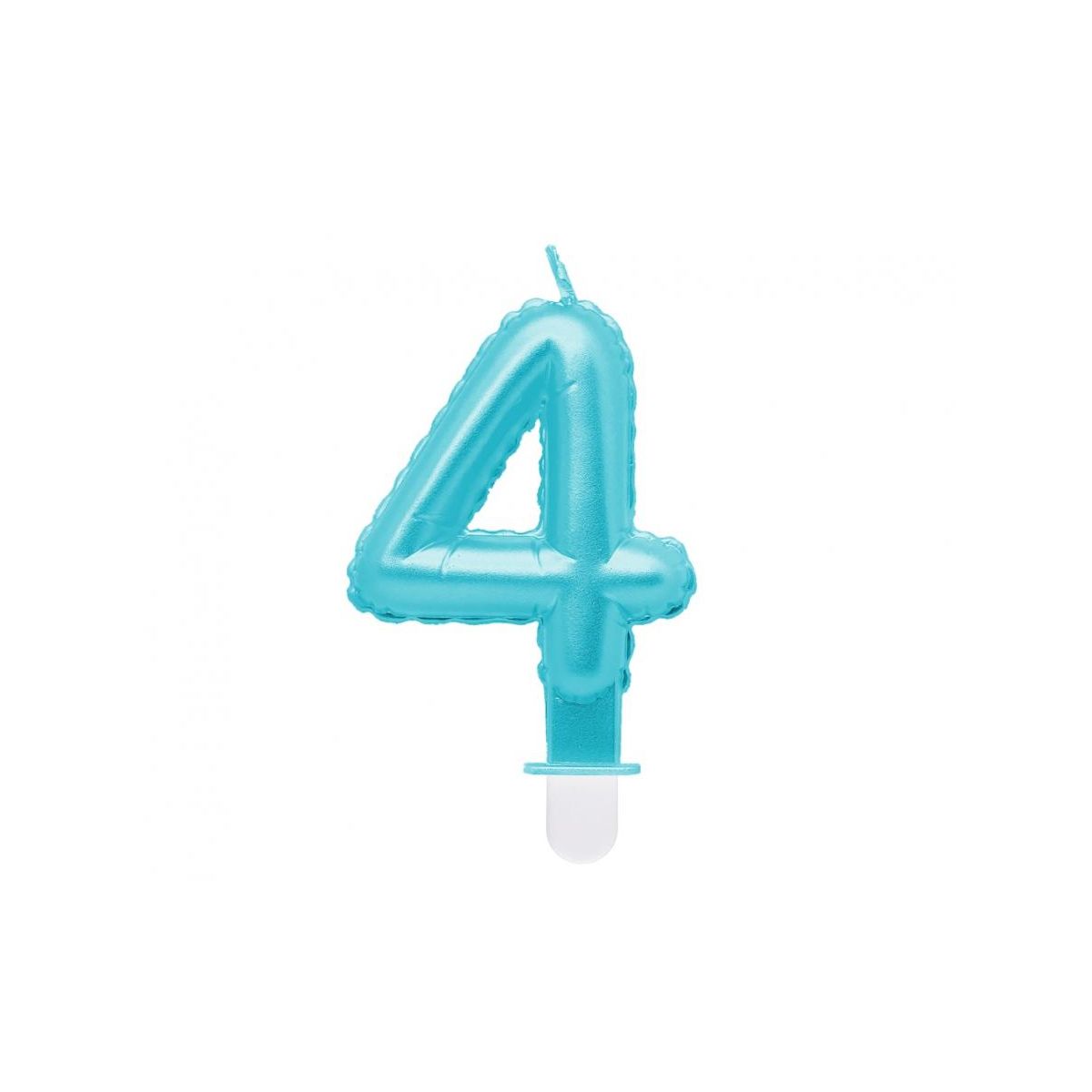 Świeczka urodzinowa cyferka 4, perłowa jasnoniebieska, 7 cm Godan (SF-PJN4)