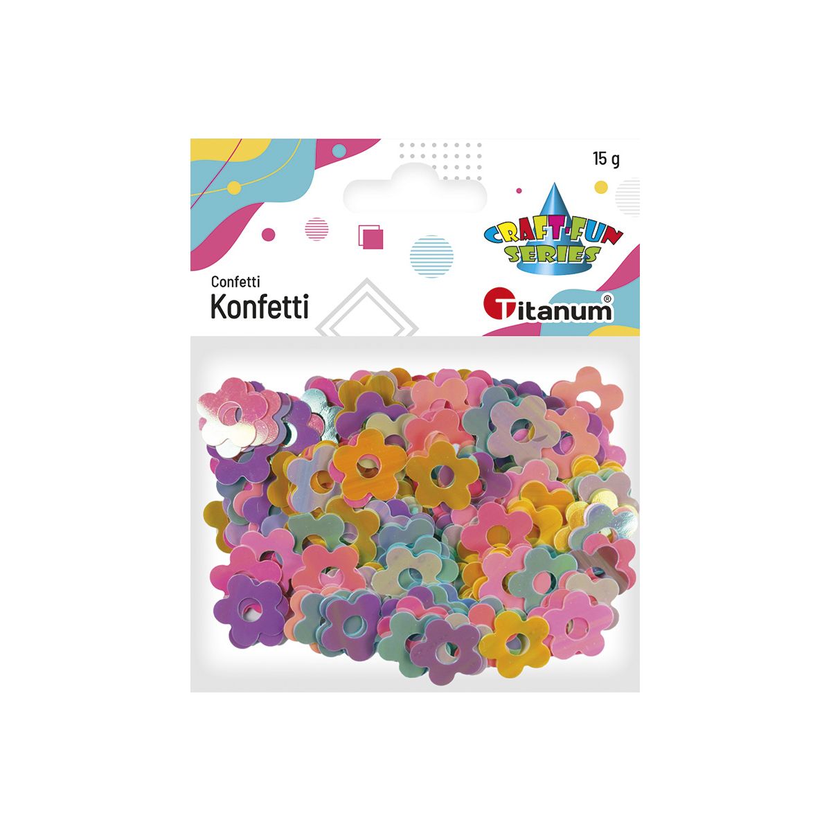 Konfetti Titanum Craft-Fun Series kwiaty 19mm pastelowe (11wc005)