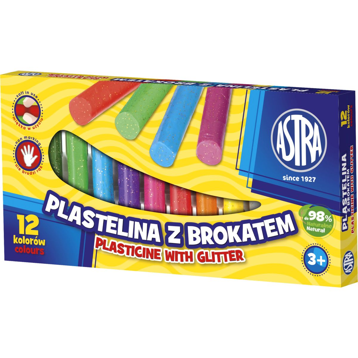 Plastelina Astra 12 kol. brokatowa mix (303107001)