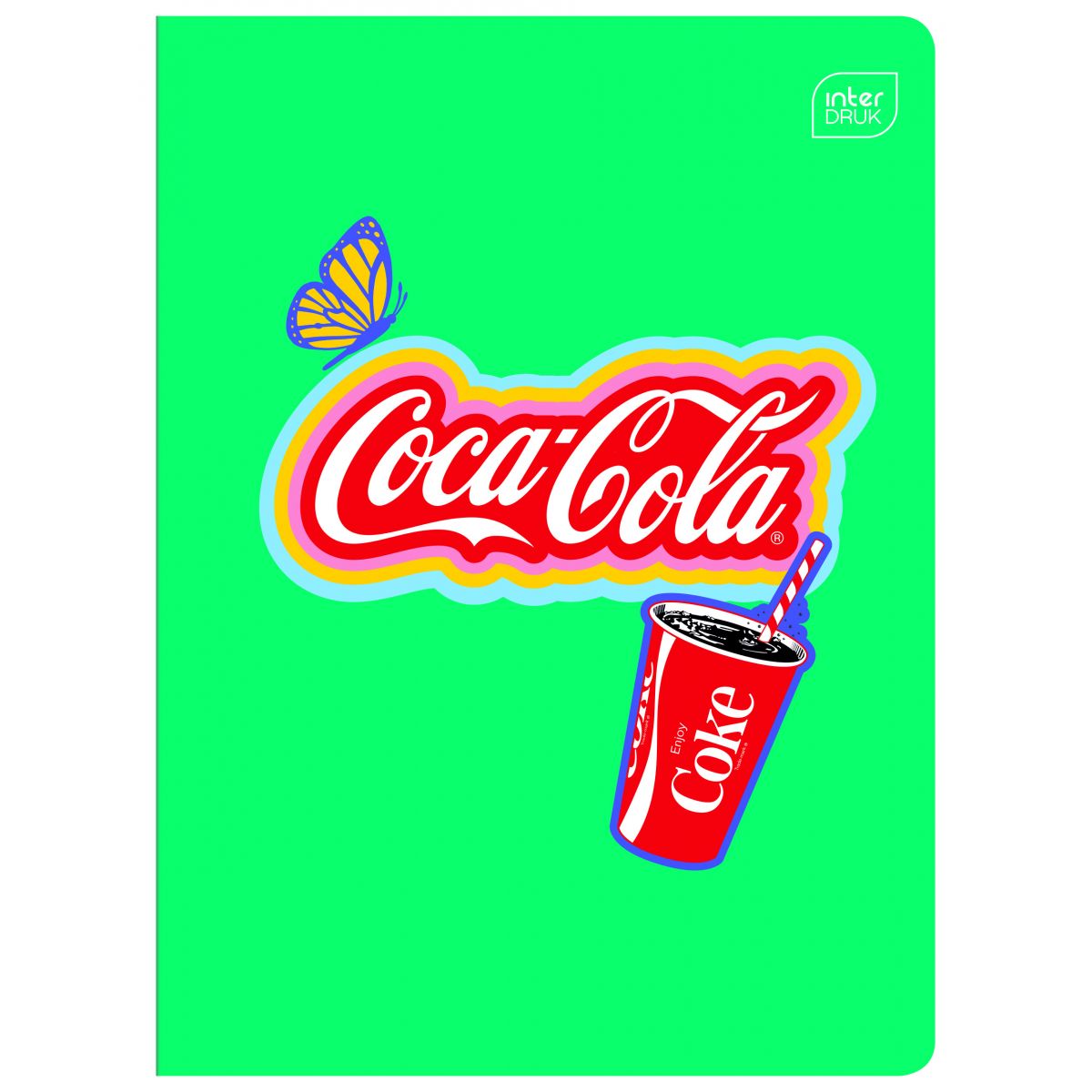 Zeszyt Interdruk COCA COLA MAT+UV A5 32k. 70g trzy linie