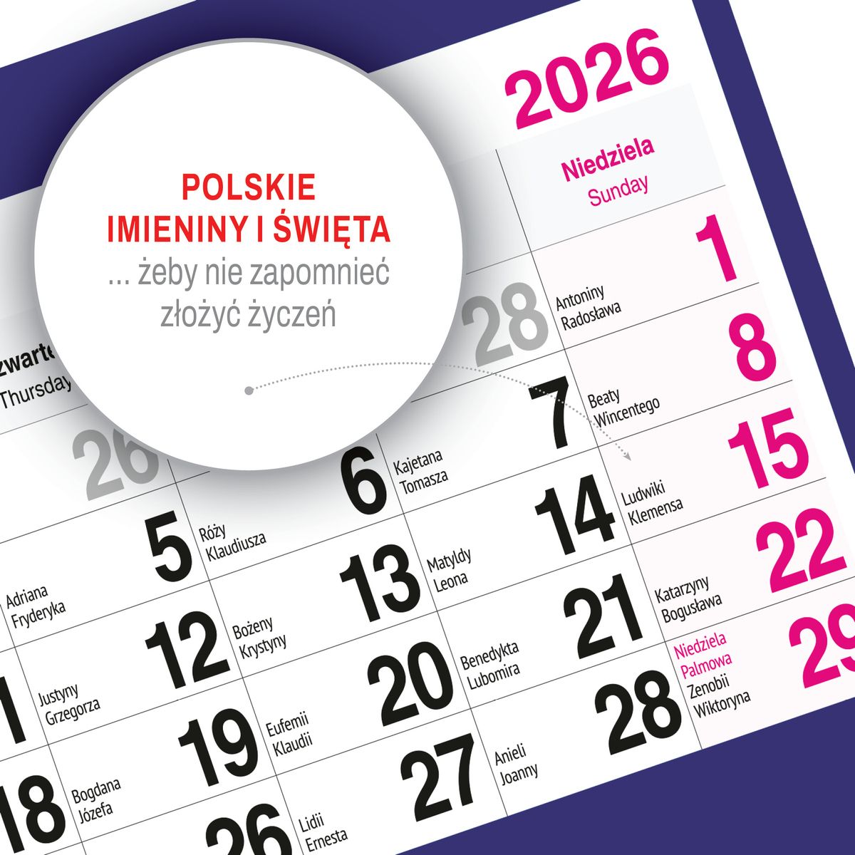 Kalendarz ścienny (401000) k:2915-377 PLAŻA A4 210mm x 450mm Press