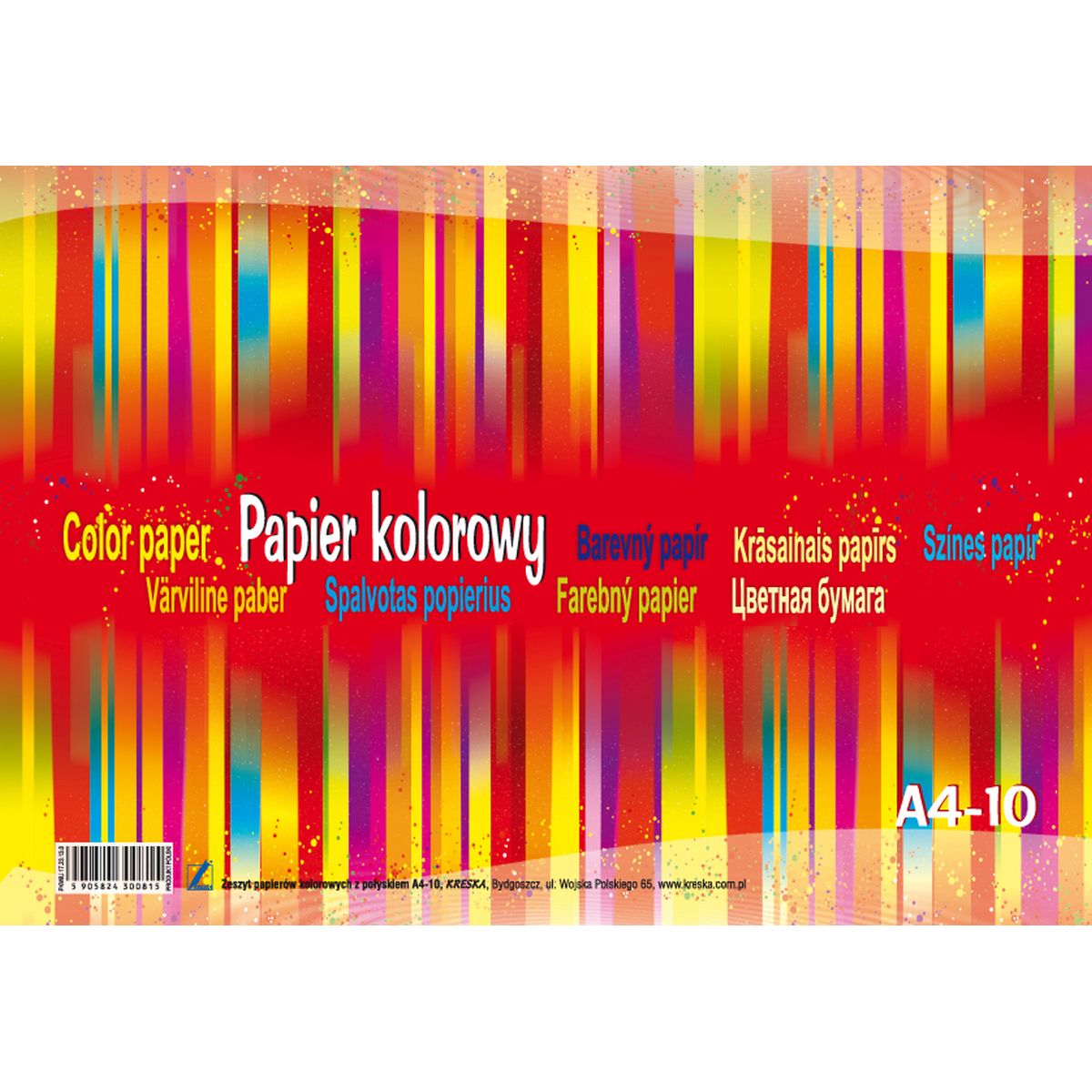 Zeszyt papierów kolorowych A4 10k