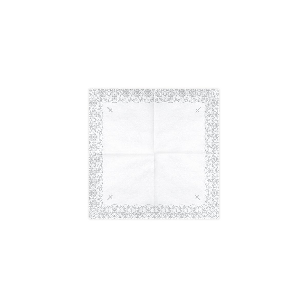 Serwetki Komunijne z ornamentem (1 op. / 20 szt.) biały papier [mm:] 330x330 Partydeco (SP33-64-018)