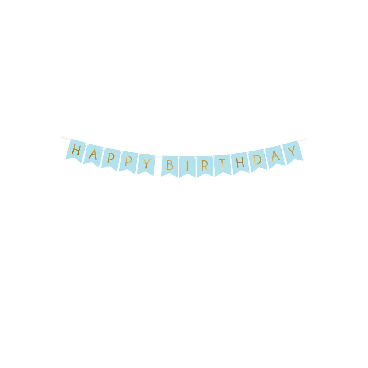 Girlanda Baner Happy Birthday, j. niebieski, 15 x 175 cm Partydeco (GRL57-001J)