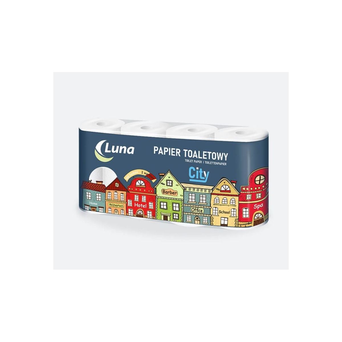 Papier toaletowy 8rol Luna City celuloza 2 warstwy