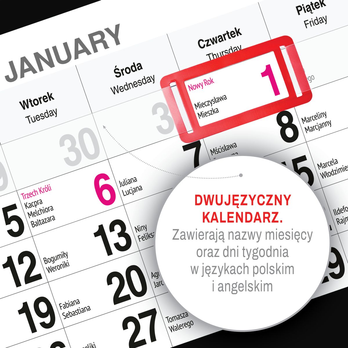 Kalendarz ścienny (401000) k:2915-377 GÓRY A5 250mm x 450mm Press