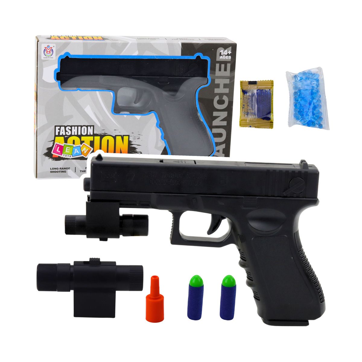 Pistolet Lean Na Kulki Wodne Strzałki Piankowe Laser Nadruk Orzeł (24264)