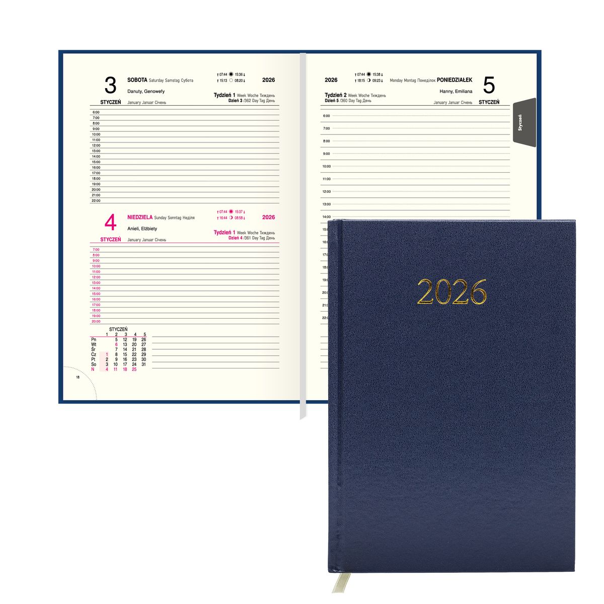 Kalendarz książkowy (terminarz) (308040) k:4071-670 EKONOMICZNY A5 Press (DZIENNY)