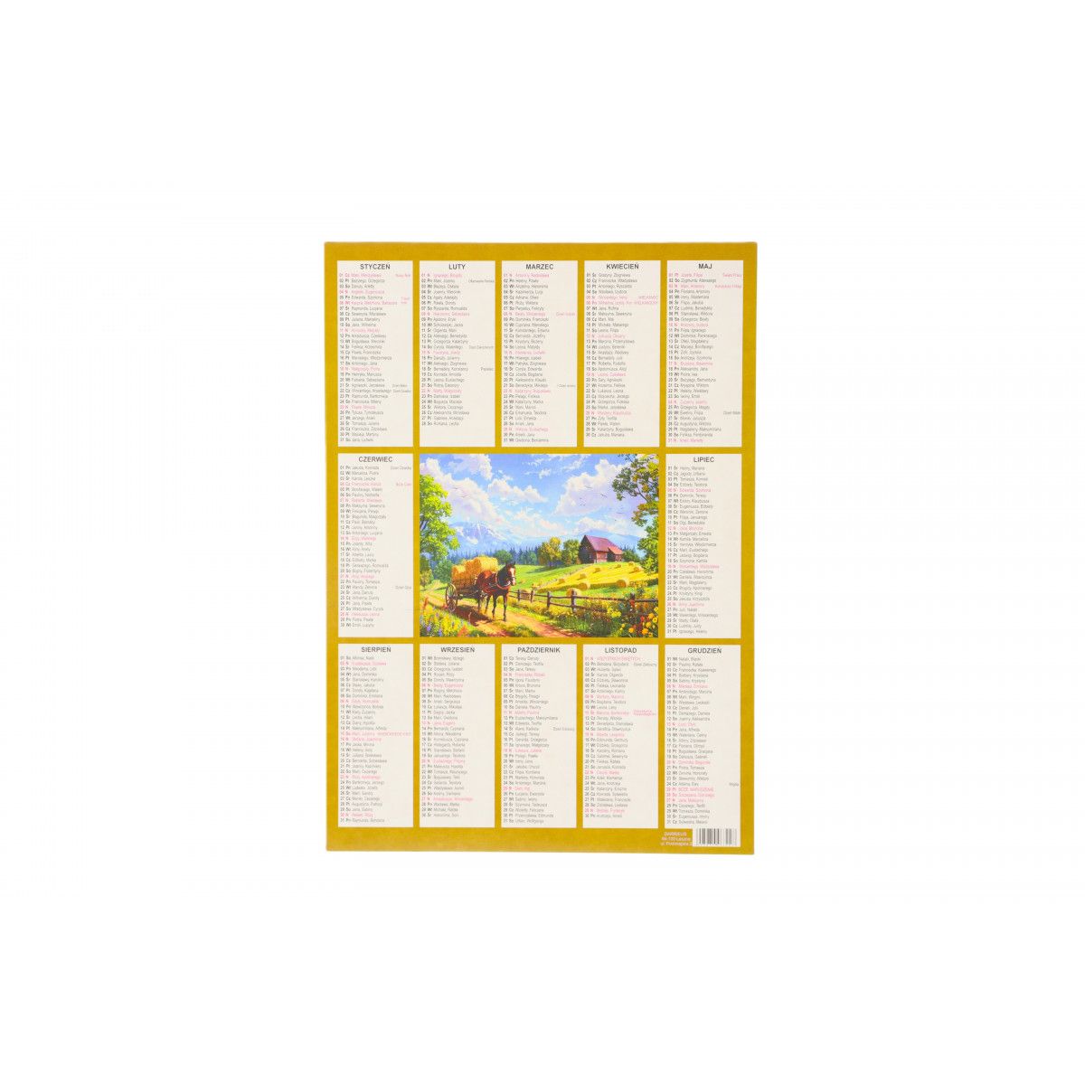 Kalendarz ścienny plakietka 240mm x 340mm Darrieus