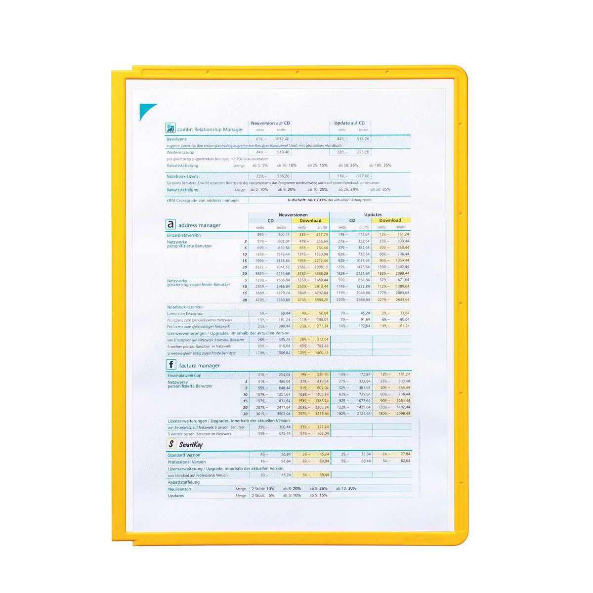 Prezenter Durable żółty A4 (5606-04)