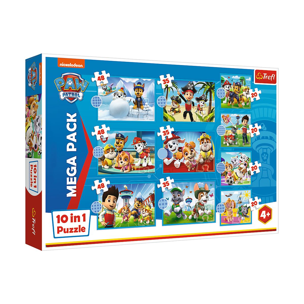 Puzzle Trefl 10w1 Niezawodna drużyna Psiego Patrolu (96001)