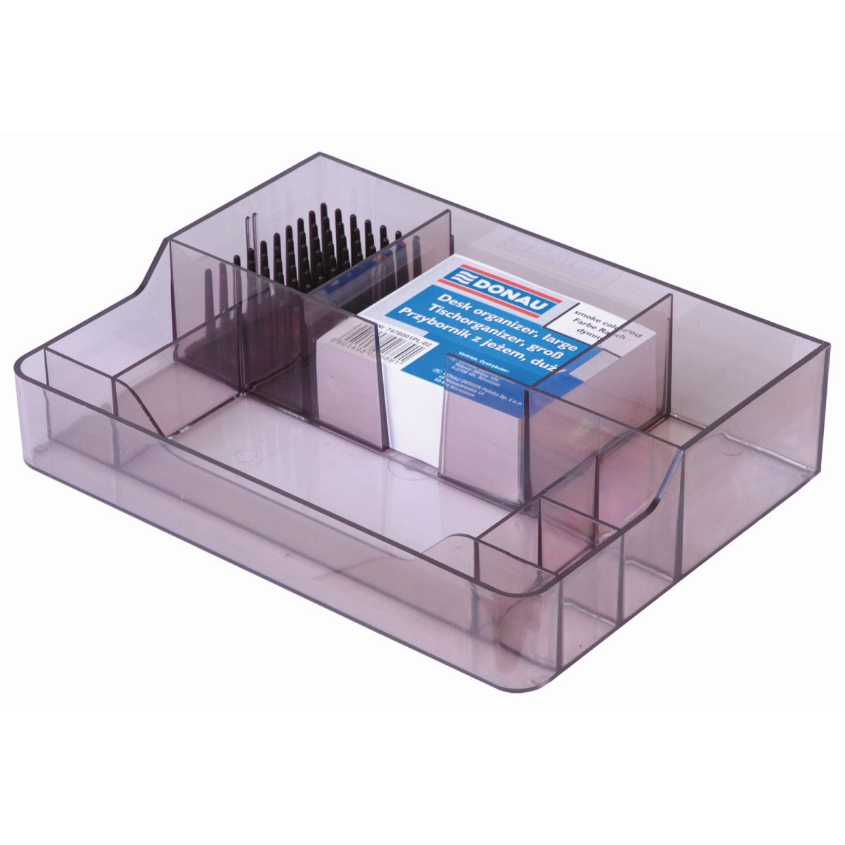 Przybornik na biurko dymny poliester Donau (7478001PL-02)