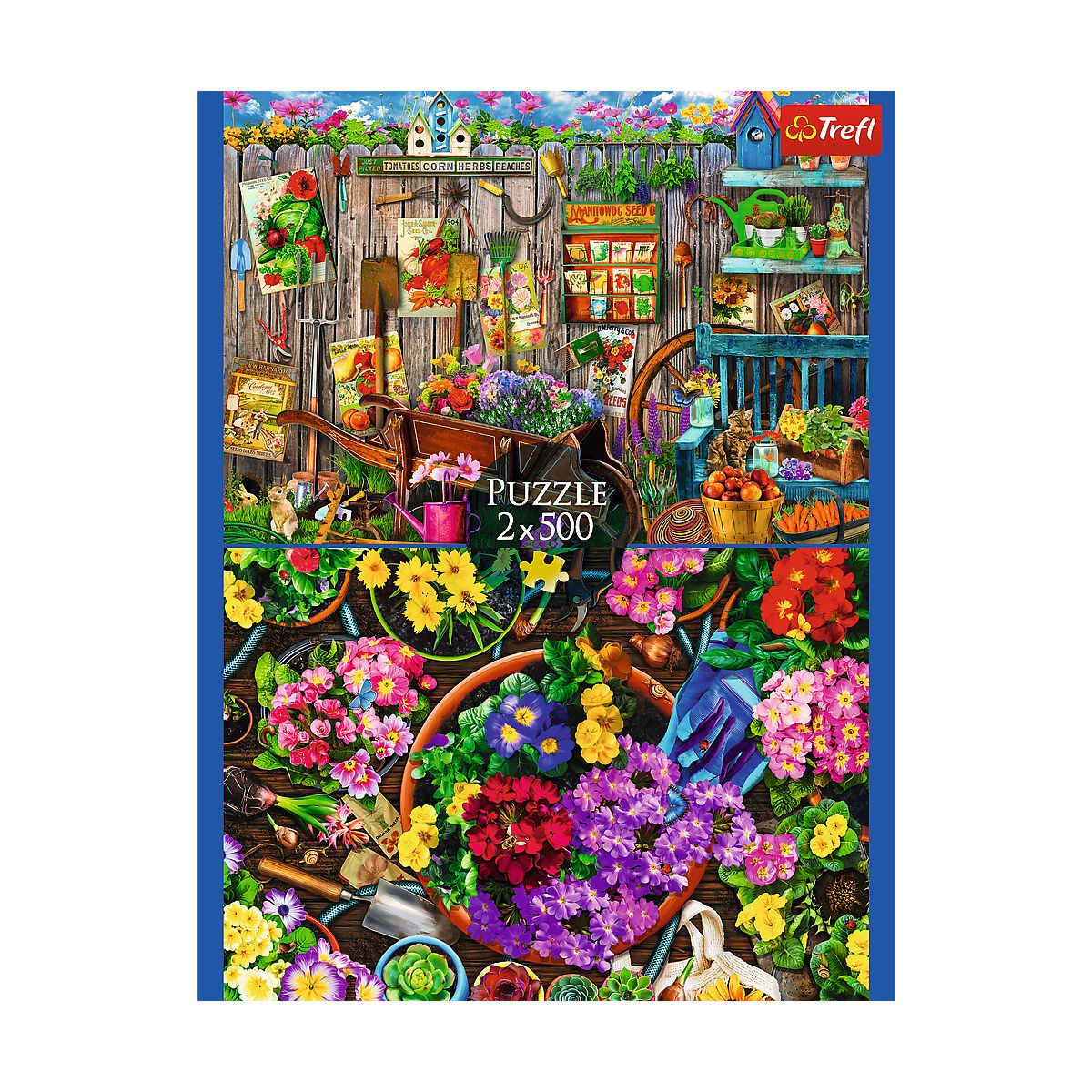 Puzzle Trefl Prace w ogrodzie 2x500 el. (37529)