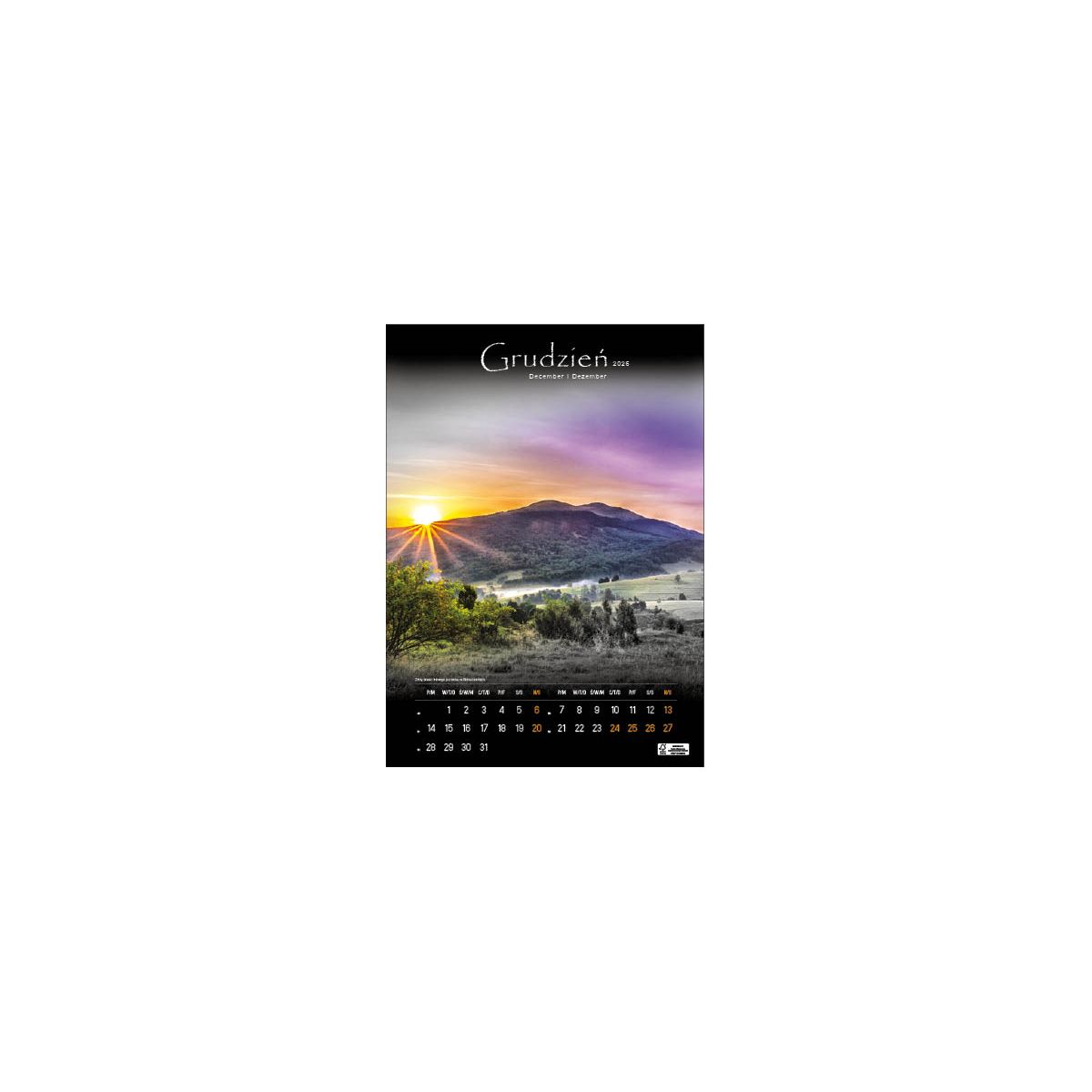 Kalendarz ścienny TAJEMNICZE BIESZCZADY WIELOPLANSZOWY 330mm x 500mm Jotan (WP127)