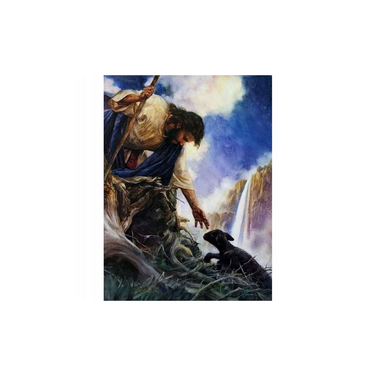 Zestaw kreatywny Diamentowa mozaika Jezus Ratuje Czarną Owce 40x30cm Norimpex (NO-1007284)