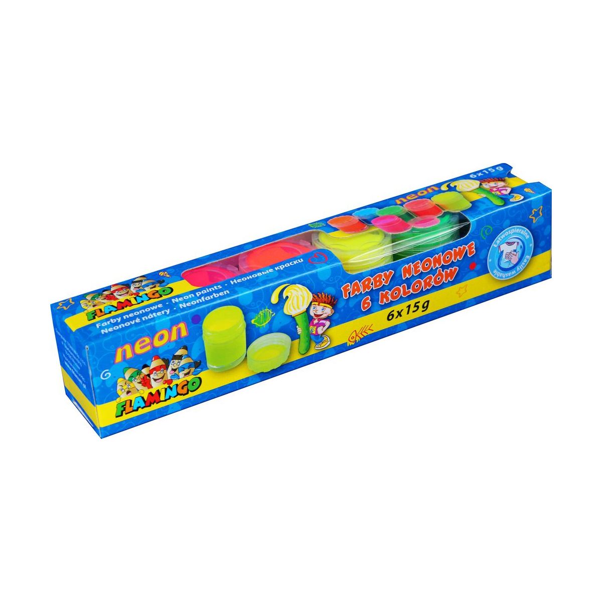 Farby plakatowe Flamingo neonowe kolor: mix 6 kolor. (FP6N)