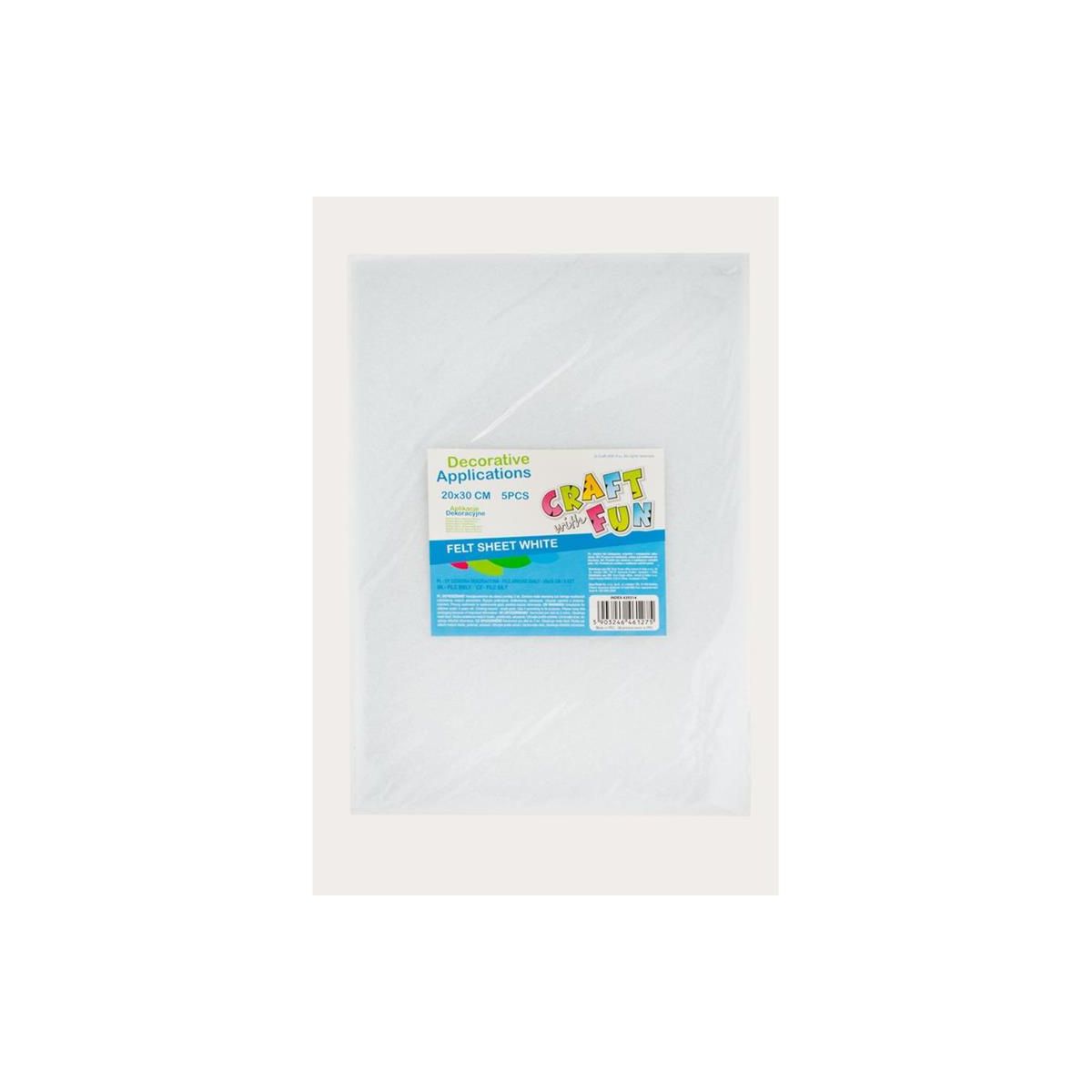 Ozdoba filcowa Craft with Fun 20x30x5szt biały 20x30 (439314)