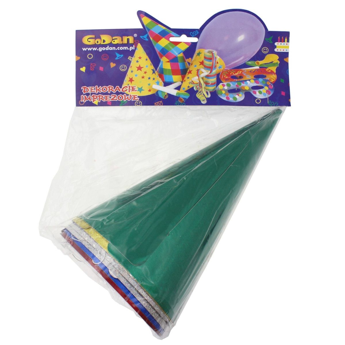 Czapka party 6szt róże kolory mix papier (ZM2300)