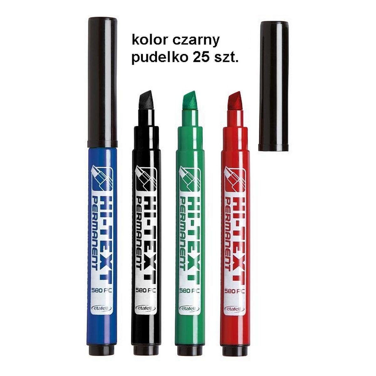 Marker permanentny Fibracolor Hi-Text 580/PB, czarny 6,0mm ścięta końcówka