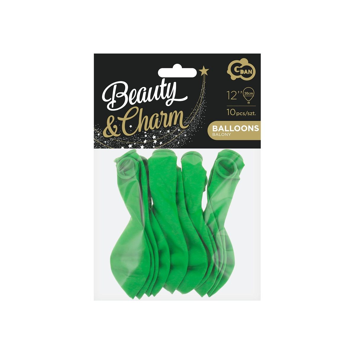 Balon gumowy Godan Beauty&Charm, pastelowe 10 szt. Zielony 300mm 12cal (CB-1PZI)