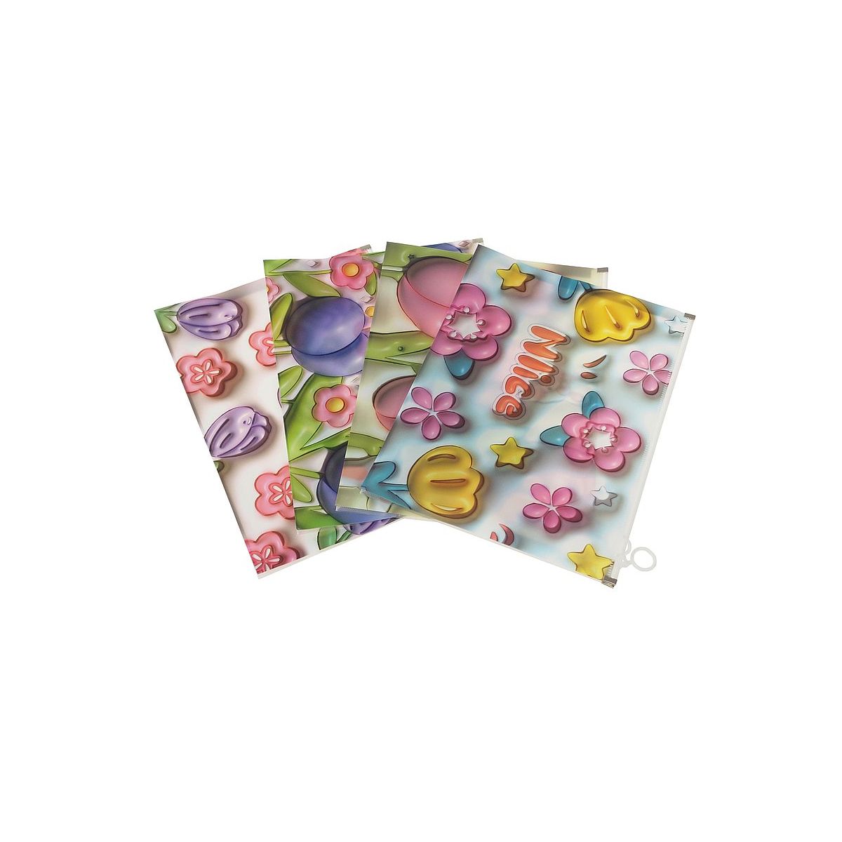 Teczka plastikowa na suwak w kwiaty A4 mix [mm:] 210x297 Adar (601666)
