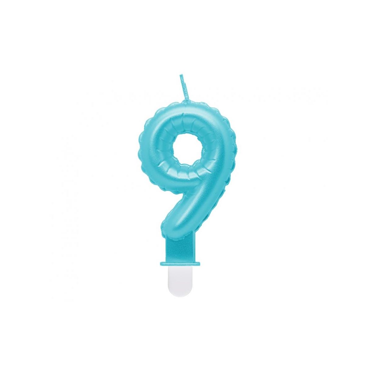 Świeczka urodzinowa cyferka 9, perłowa jasnoniebieska, 7 cm Godan (SF-PJN9)
