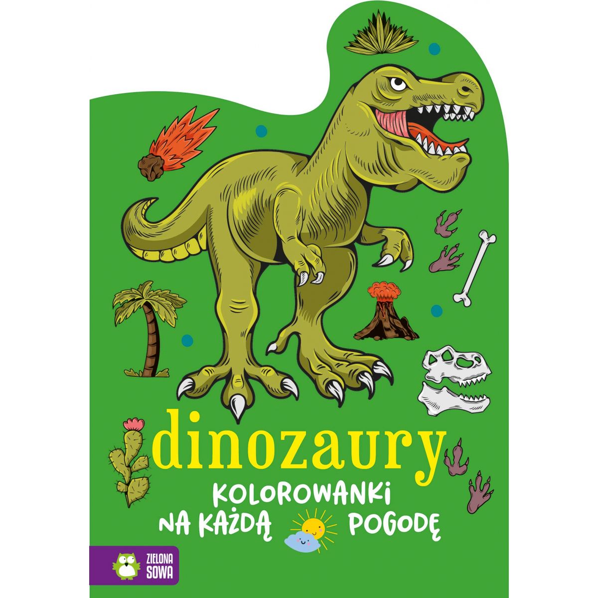 Książeczka edukacyjna Zielona Sowa Kolorowanki na każdą pogodę. Dinozaury