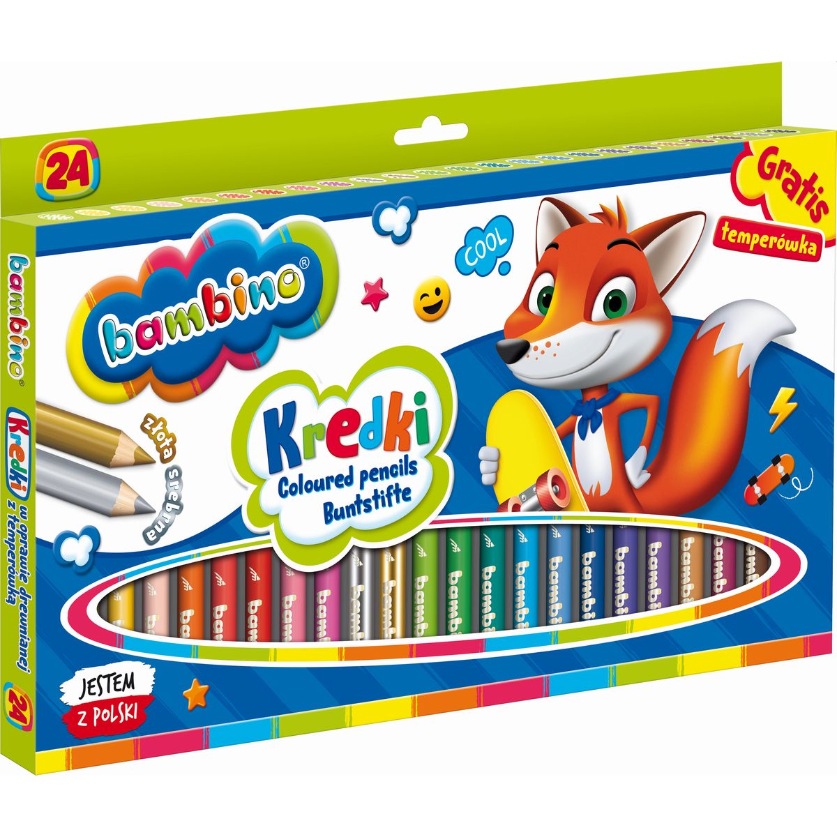 Kredki ołówkowe BAMBINO 24 kol. St.Majewski