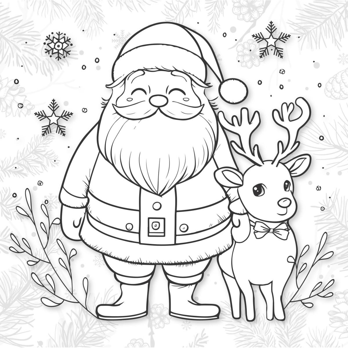 Kolorowanka Święty Mikołaj 3D