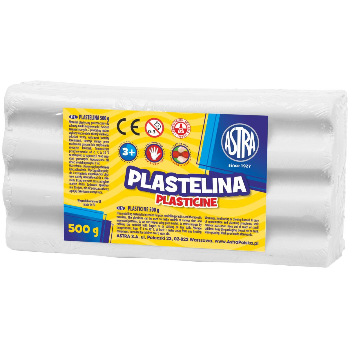 Plastelina Astra 1 kol. biała 500g