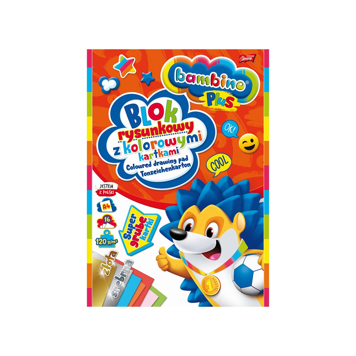 Blok rysunkowy Unipap Bambino A4 kolorowy 100g 16k [mm:] 210x297