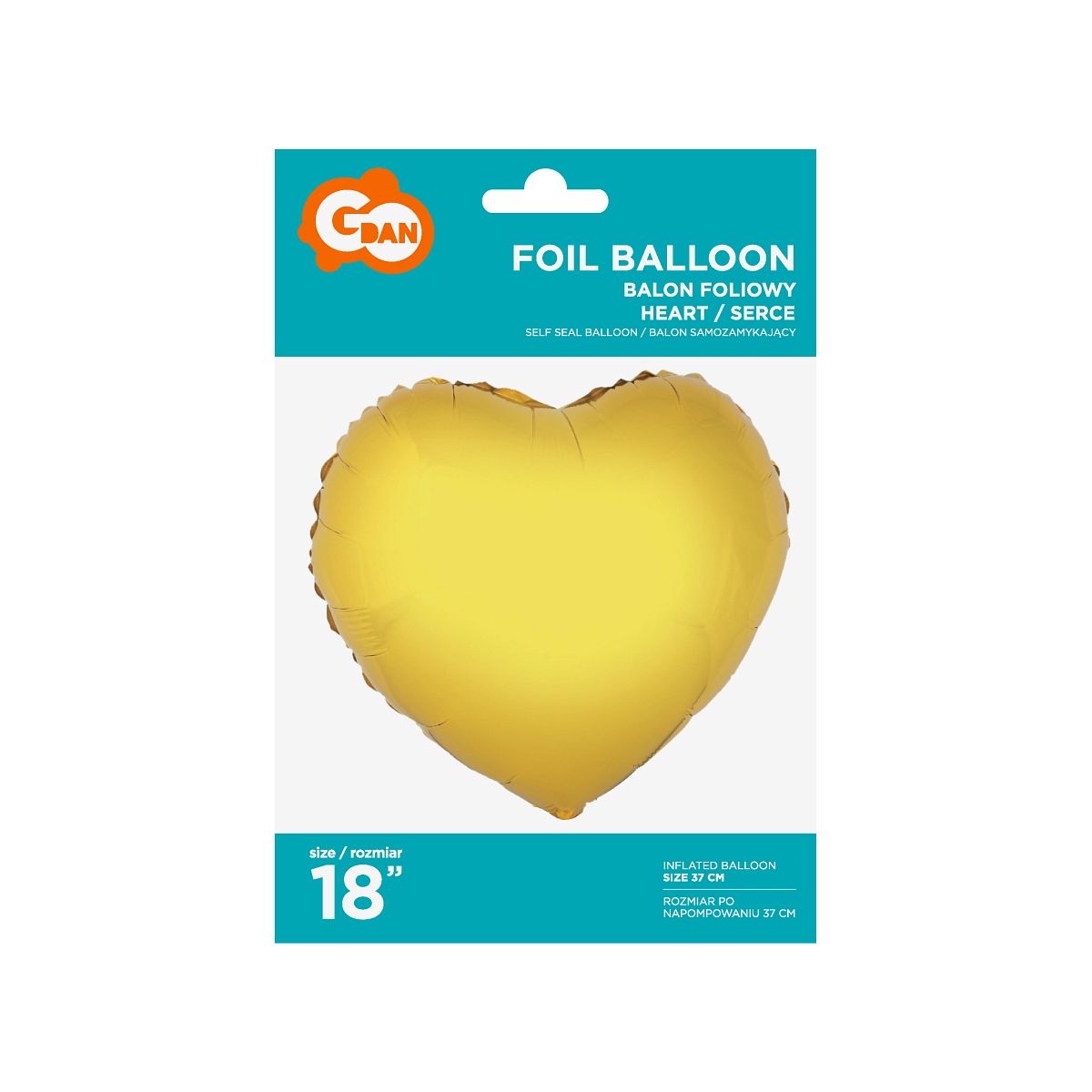Balon foliowy Godan serce złote 18 18cal (FG-S36ZL)