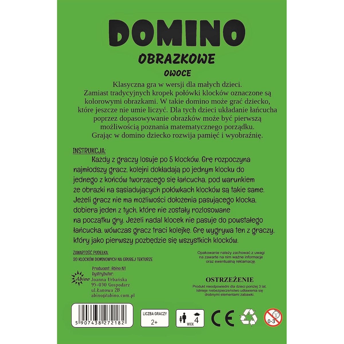 Gra logiczna Abino owoce Domino