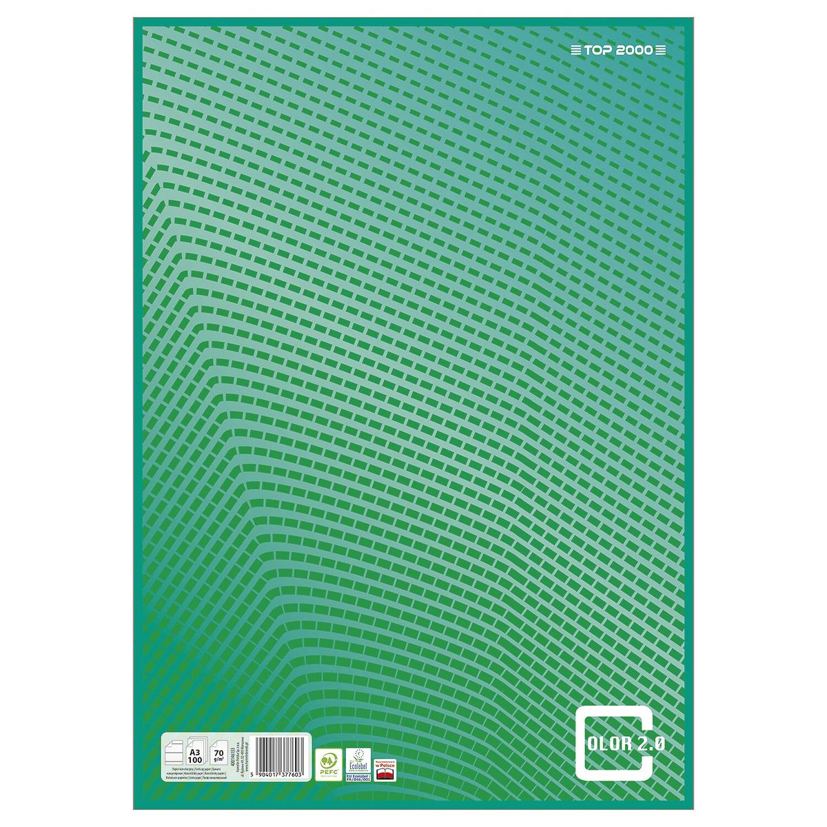 Papier kancelaryjny TOP-2000 COLOR 2.0 zielony A3 linia [mm:] 297x420 (400146133)