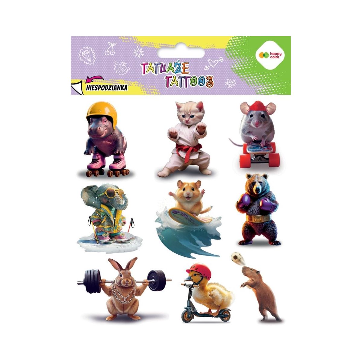 Tatuaż Happy Color zmywalny Sports animals (HA 4261 1520-KA04)
