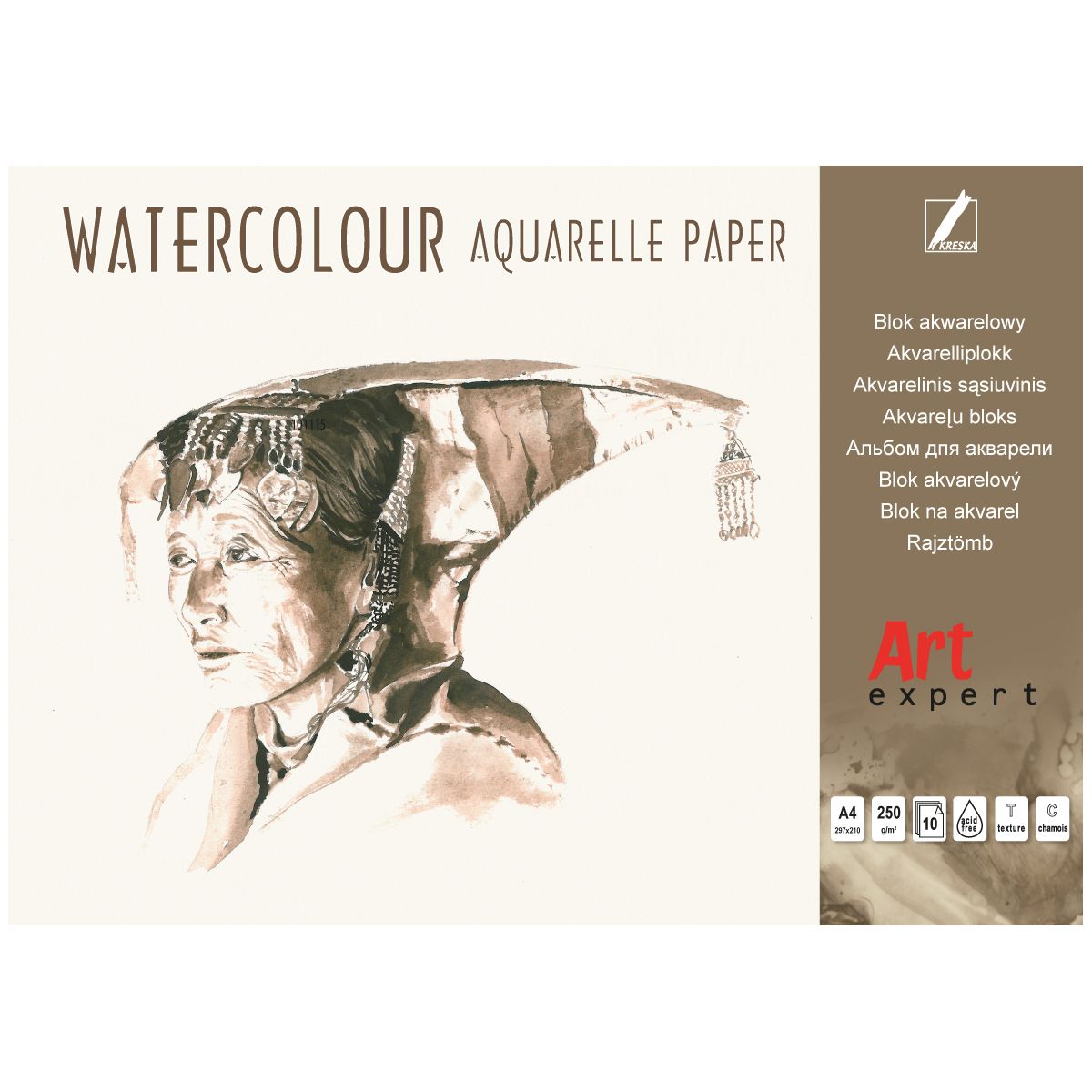 Blok artystyczny akwarelowy A4 250g 10k Kreska