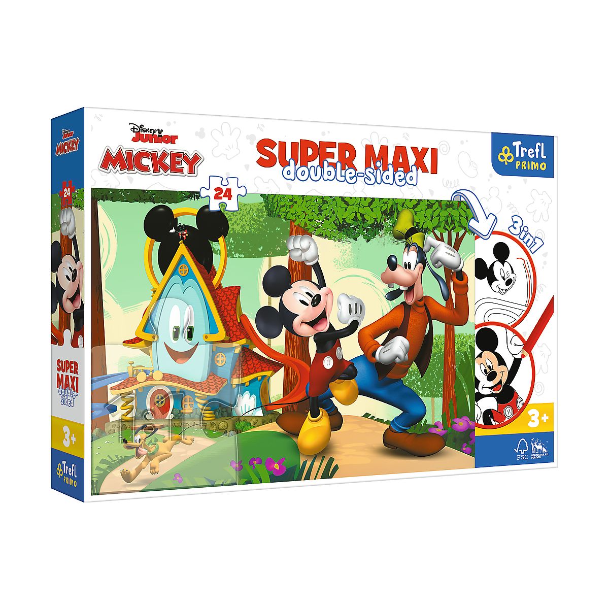 Puzzle Trefl Myszka Miki Super maxi Wesoły Domek i przyjaciele 24 el. (41012)