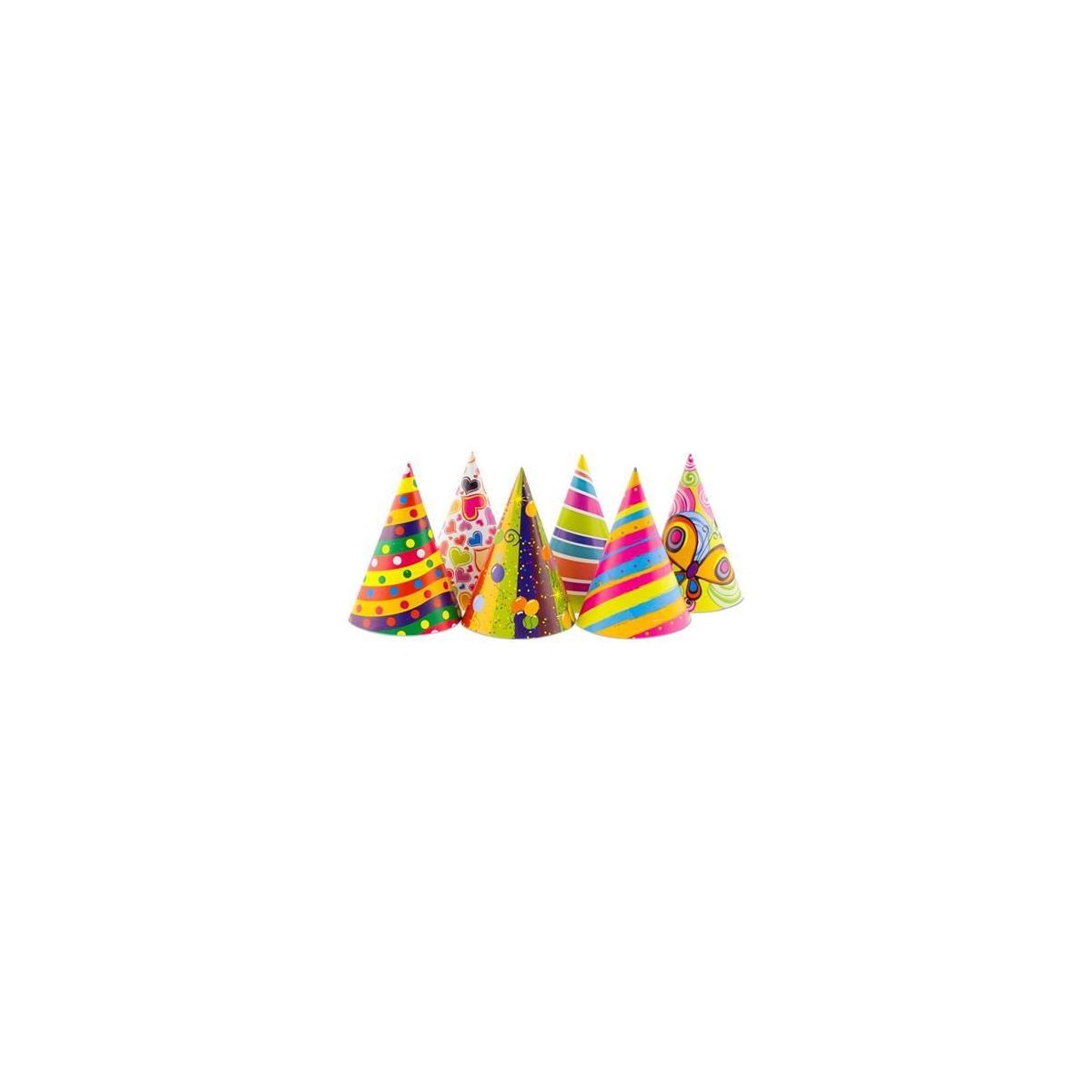 Czapka party 6szt róże kolory mix papier (ZM2300)