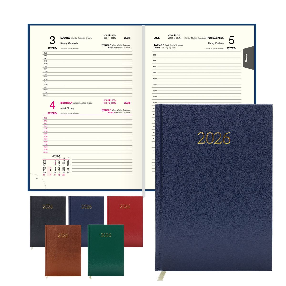 Kalendarz książkowy (terminarz) (308040) k:4071-670 EKONOMICZNY A5 Press (DZIENNY)