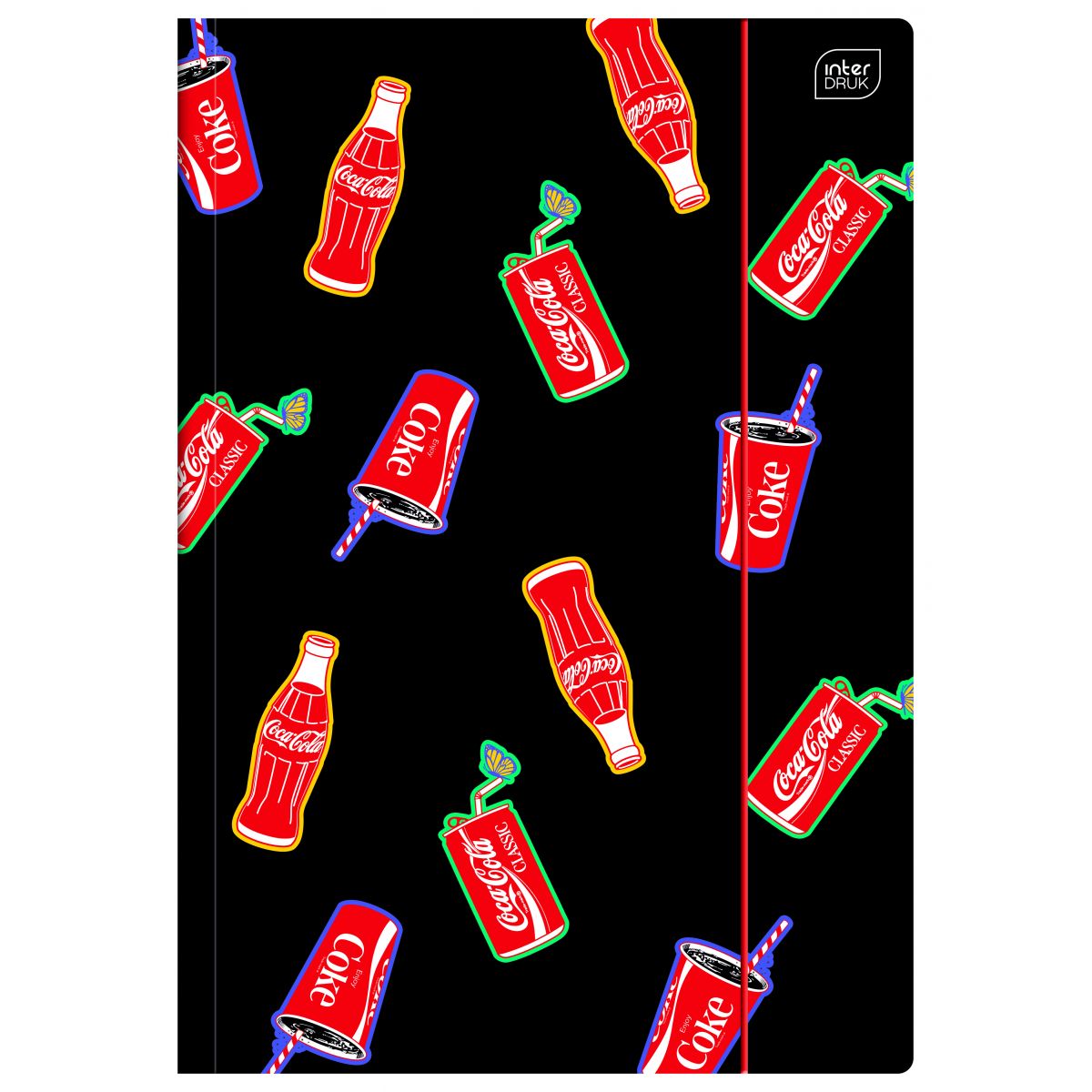 Teczka kartonowa na gumkę COCA COLA MAT+UV A4 mix Interdruk